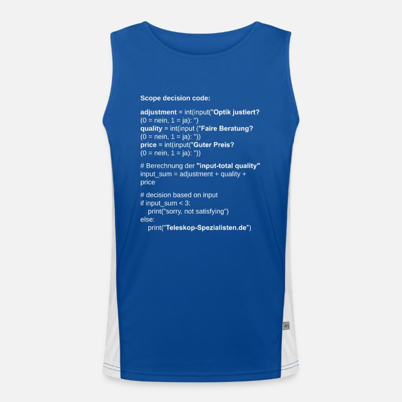 Astronomy Scope Decision Code Telescope Men's Functional Contrast Tank Top 