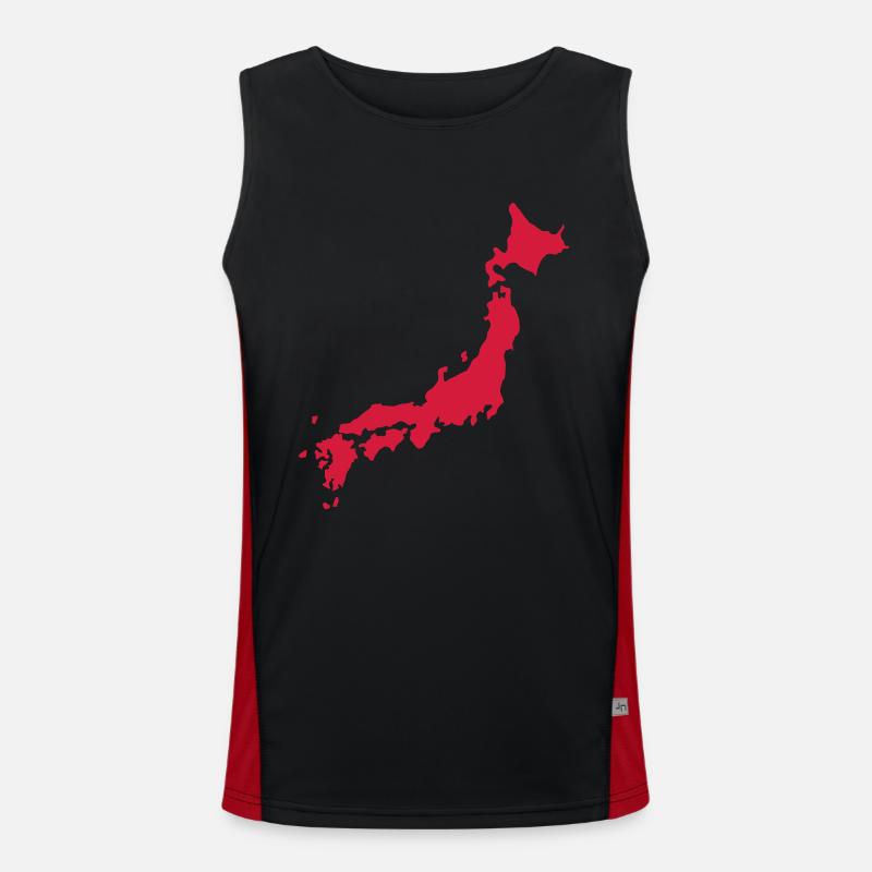 Japan - Men's Functional Contrast Tank Top  - black/red
