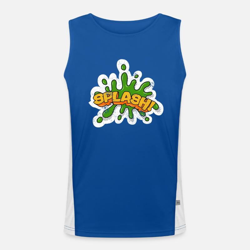 COMIC COMICSTYLE CARTOON SPLASH COMICS UPS MOTIFS Men's Functional Contrast Tank Top 