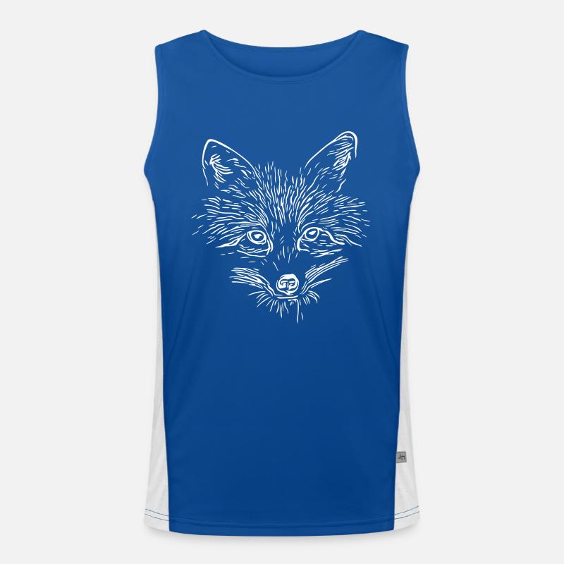 Fuchs Gesicht - Fox Face Funktionelles Kontrast-Tank Top für Männer 
