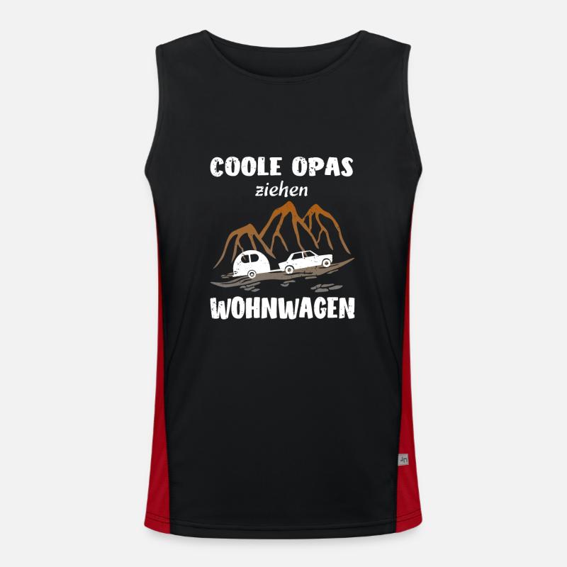 Wohnwagen Camping Opa Funktionelles Kontrast-Tank Top für Männer 