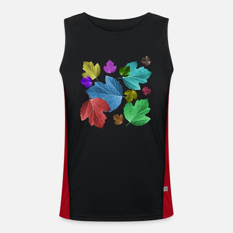 Blätter, bunt, Laub, Herbst, Baum, Blatt, Bäume Funktionelles Kontrast-Tank Top für Männer 