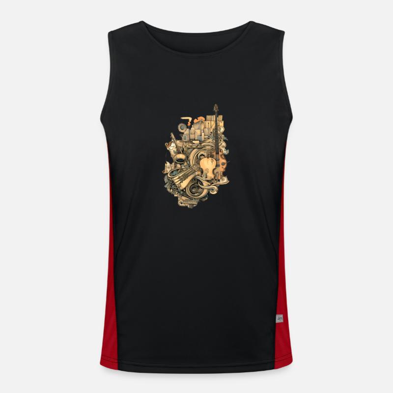 Music Instruments Men's Functional Contrast Tank Top 