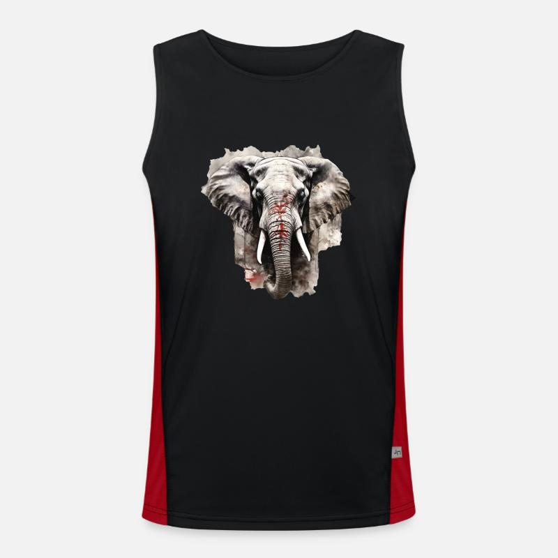 Elephant - Men's Functional Contrast Tank Top - black/red