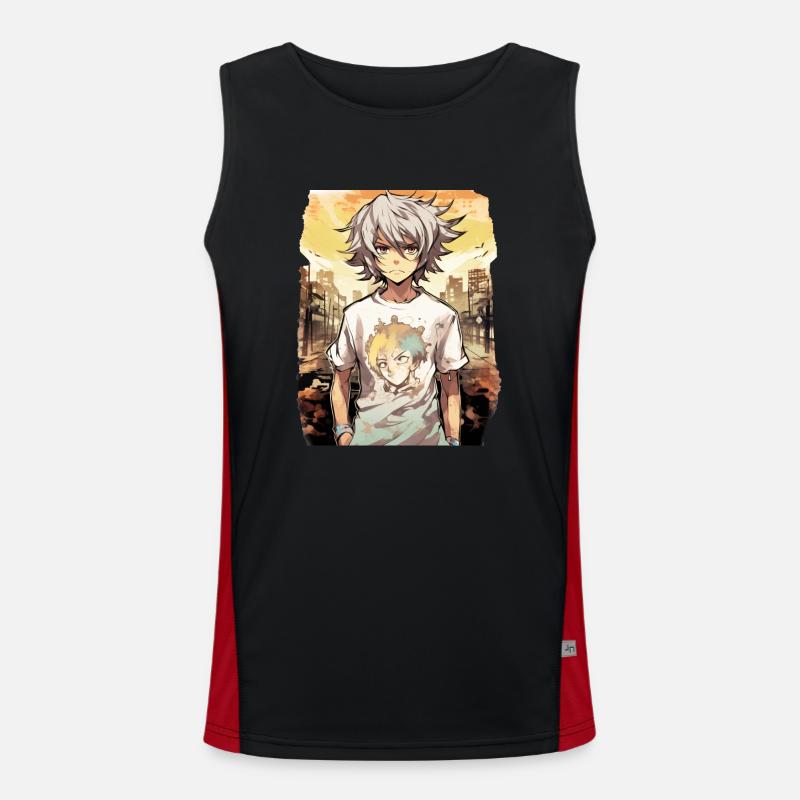 Anime Boy Funktionelles Kontrast-Tank Top für Männer 
