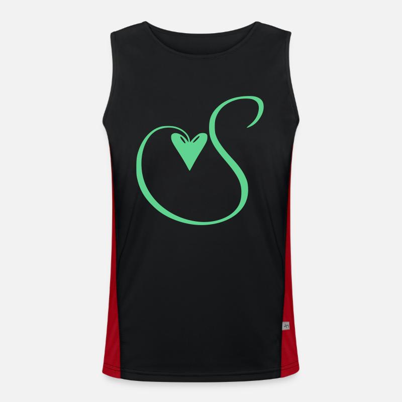 Monogram S Heart Vine Men's Functional Contrast Tank Top 