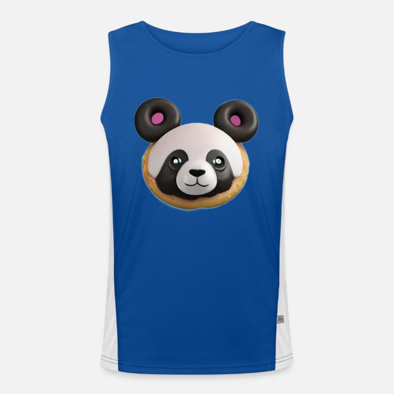Panda Triple Donuts Men's Functional Contrast Tank Top 