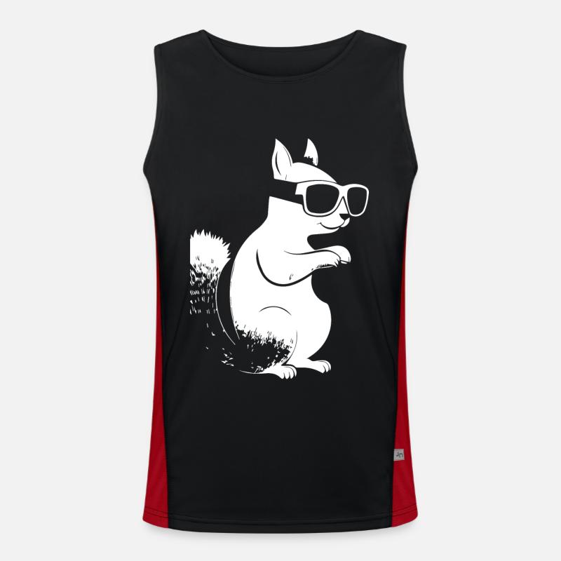 Funny Squirrel Wearing Sunglasses Squirrels Men's Functional Contrast Tank Top 