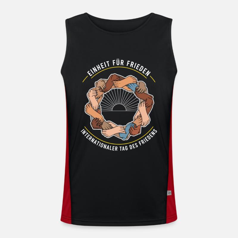 Unity for Peace - Men's Functional Contrast Tank Top  - black/red