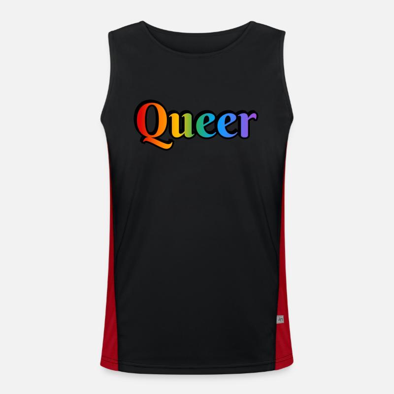 Texte arc-en-ciel queer Débardeur respirant contrasté Homme 