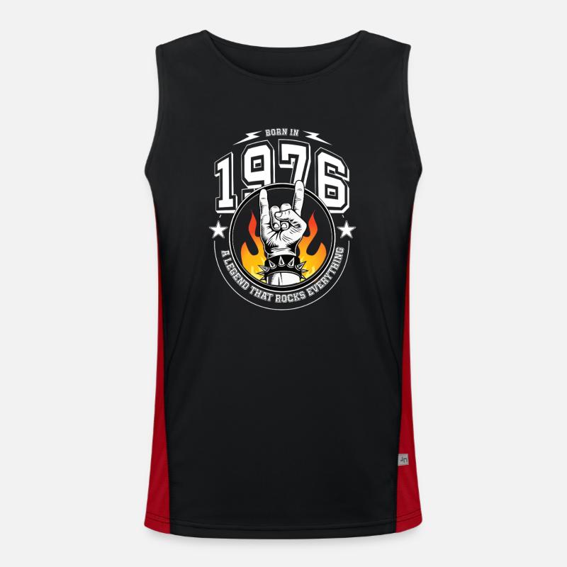 1976 Birthday, rocks everything - Men's Functional Contrast Tank Top - black/red