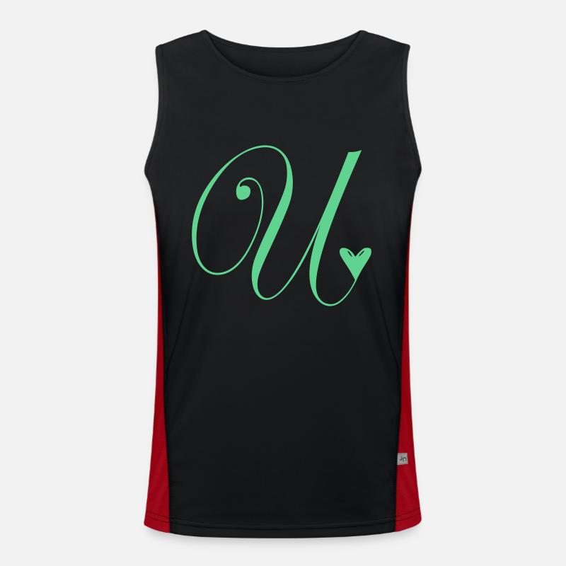 Monogram U Heart Vine Men's Functional Contrast Tank Top 