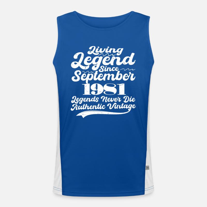 Once upon a time there was a legend. September 1981 Birth Men's Functional Contrast Tank Top 