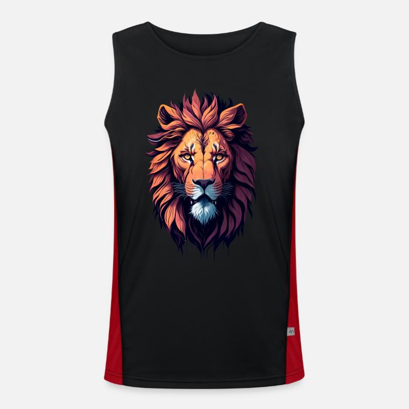 Illustration du lion Débardeur respirant contrasté Homme 