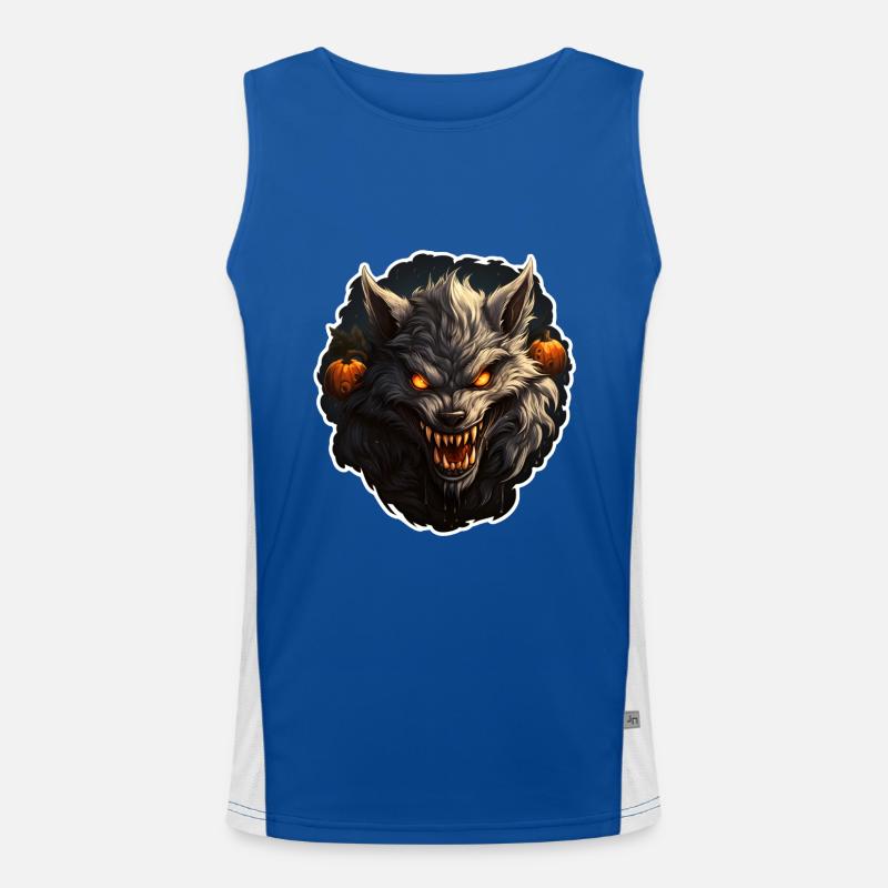 Werwolf Halloween Funktionelles Kontrast-Tank Top für Männer 