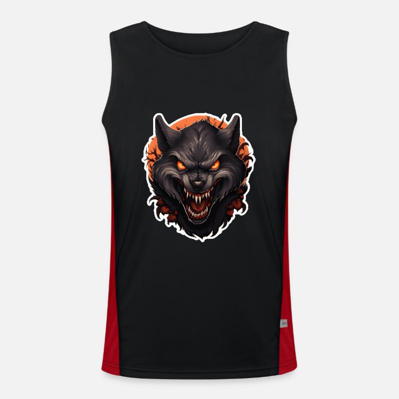 Halloween Werewolf Men's Functional Contrast Tank Top 