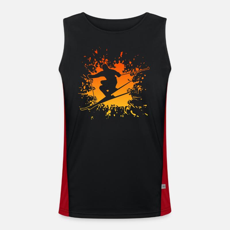 Skiing Ski Skidesign Funktionelles Kontrast-Tank Top für Männer 