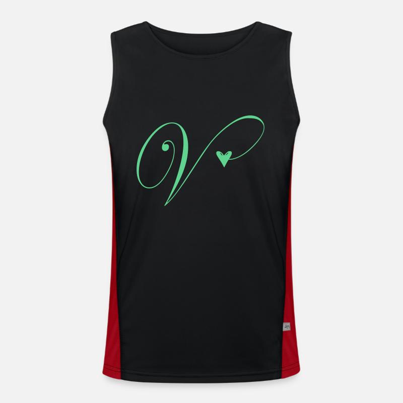 Monogram V Heart Vine Men's Functional Contrast Tank Top 