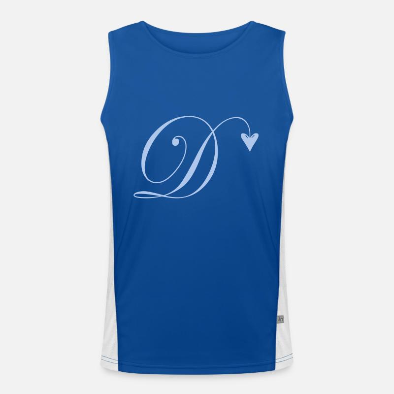 Monogramm D Herz Ranke Funktionelles Kontrast-Tank Top für Männer 