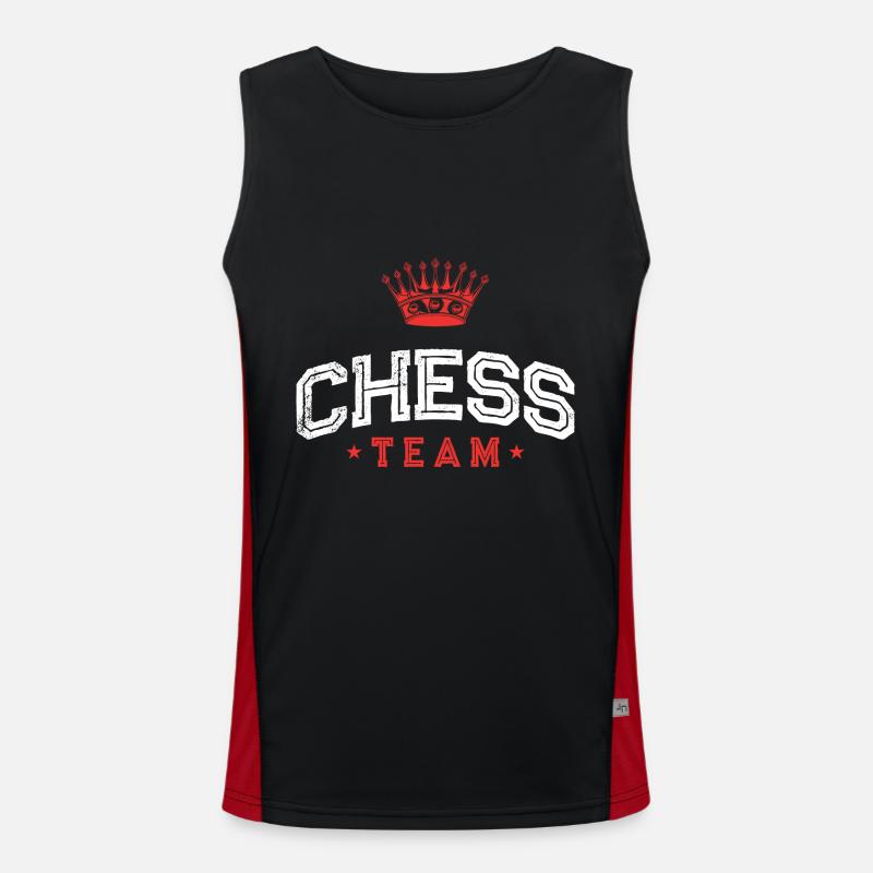 Chess Team - Men's Functional Contrast Tank Top  - black/red