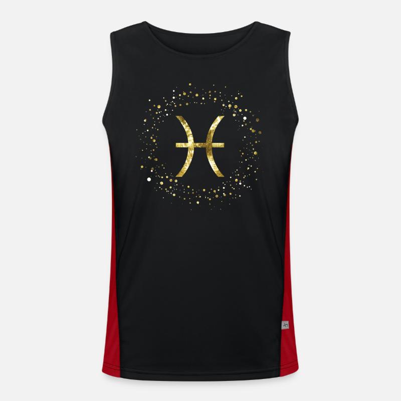 Fische Sternzeichen Funktionelles Kontrast-Tank Top für Männer 