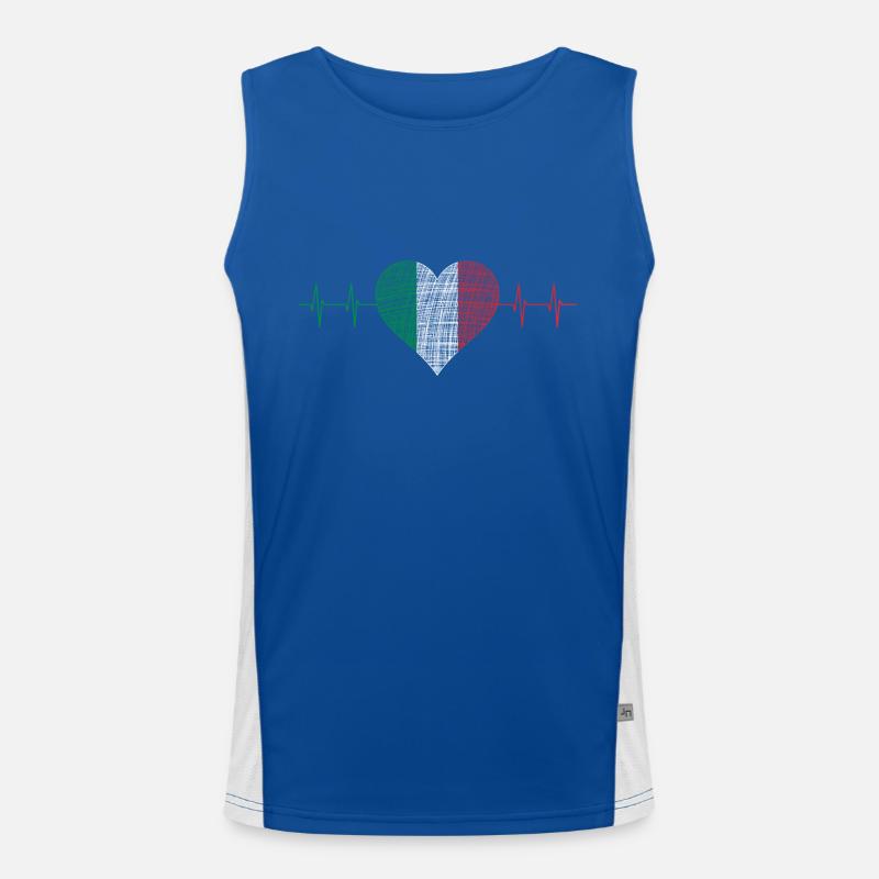Italien Herzschlag Funktionelles Kontrast-Tank Top für Männer 