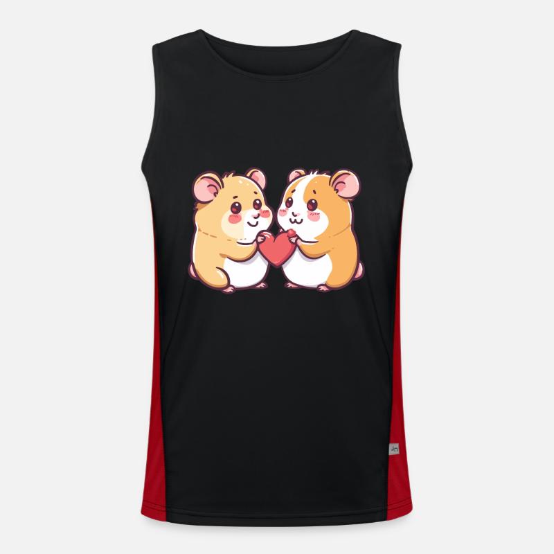 Couple de hamsters Amour Saint-Valentin Débardeur respirant contrasté Homme 