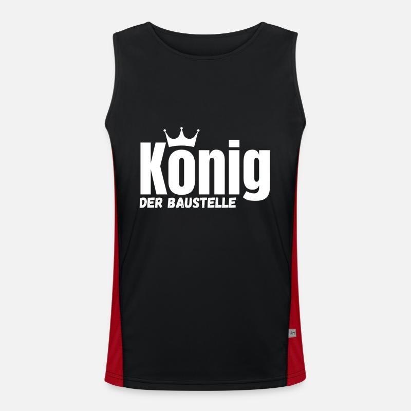 König der Baustelle Handwerker Arbeitskleidung Funktionelles Kontrast-Tank Top für Männer 