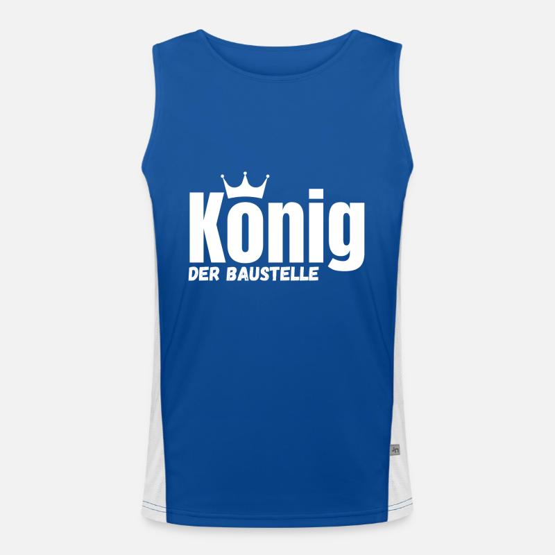 König der Baustelle Handwerker Arbeitskleidung Funktionelles Kontrast-Tank Top für Männer 