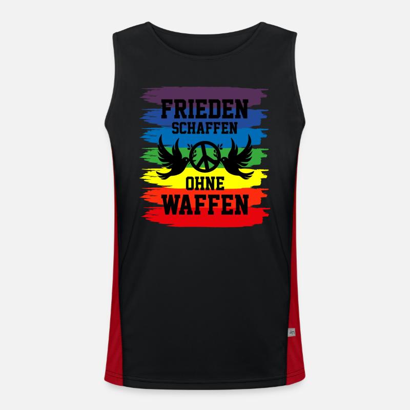Frieden schaffen Funktionelles Kontrast-Tank Top für Männer 