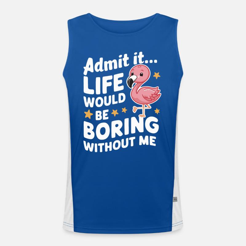 Flamingo Tier Rosa Funktionelles Kontrast-Tank Top für Männer 