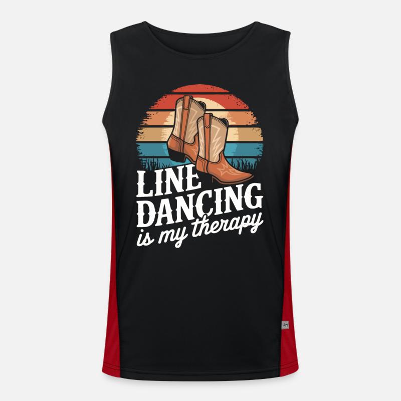 Line Dancing Dancing Dancers - Men's Functional Contrast Tank Top  - black/red