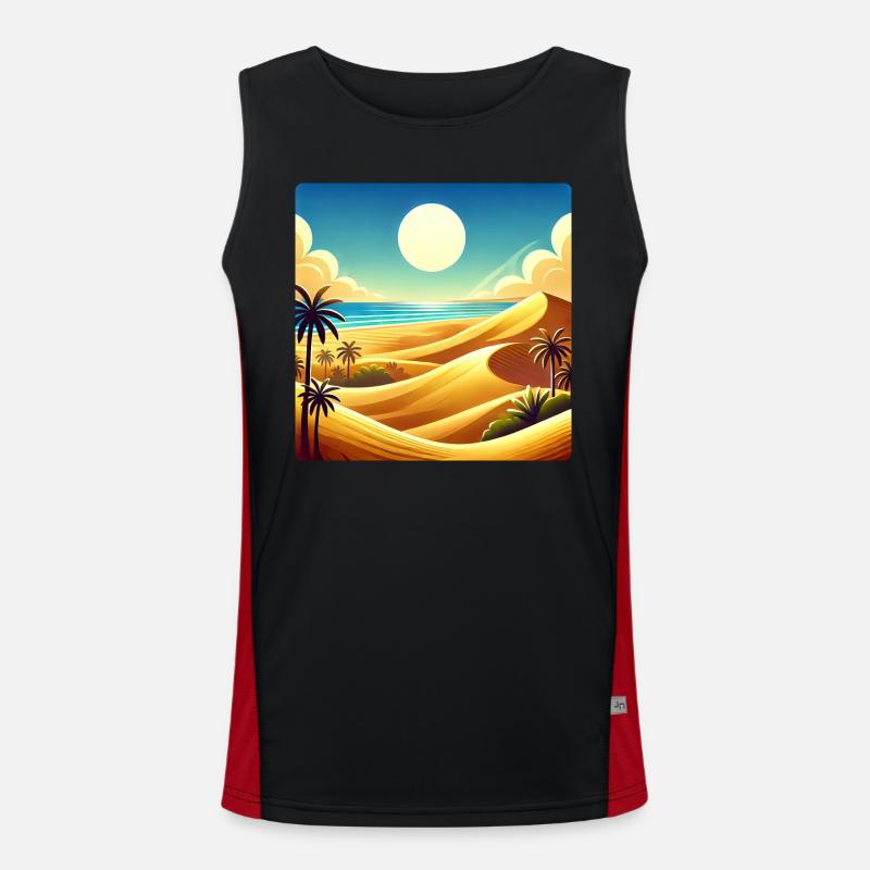 désert mer plage dunes de sable Gran Canaria Débardeur respirant contrasté Homme 
