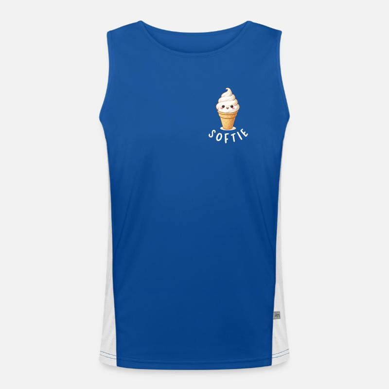 Softie. Softeis Liebe Eiscreme Statement Funktionelles Kontrast-Tank Top für Männer 
