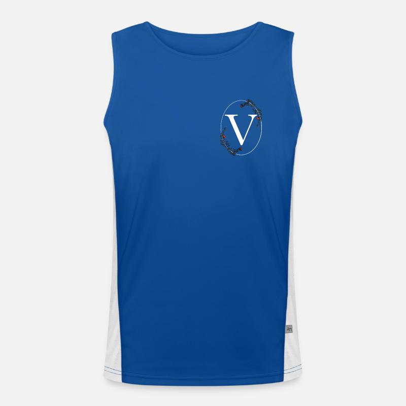 Buchstabe V Funktionelles Kontrast-Tank Top für Männer 