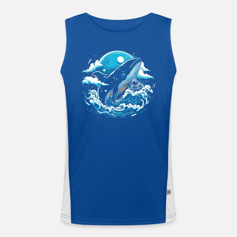 Space Whale Imagination Men's Functional Contrast Tank Top 