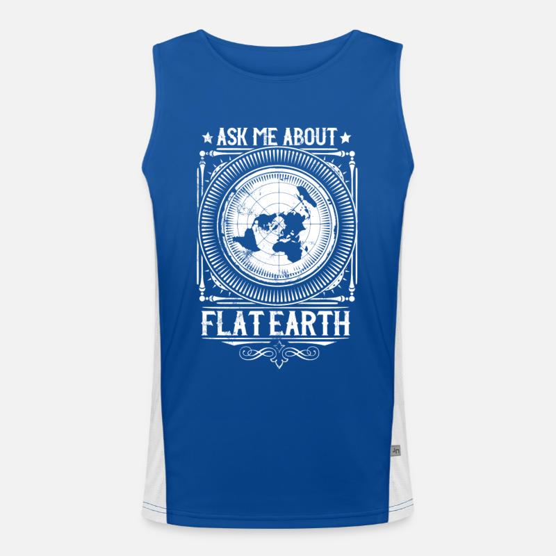 Ask me about flat earth - Flache Erde - Flatearth Men's Functional Contrast Tank Top 