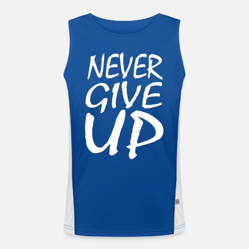 Never give up Men's Functional Contrast Tank Top 