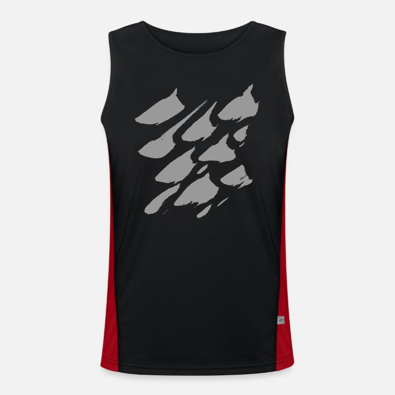 Brushes Strokes Patterns - Men's Functional Contrast Tank Top  - black/red