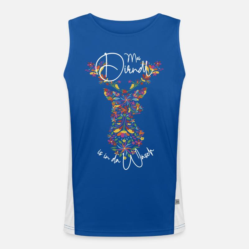 My Dirndl is in da Wäsch Trachtenshirt Hirsch Funktionelles Kontrast-Tank Top für Männer 