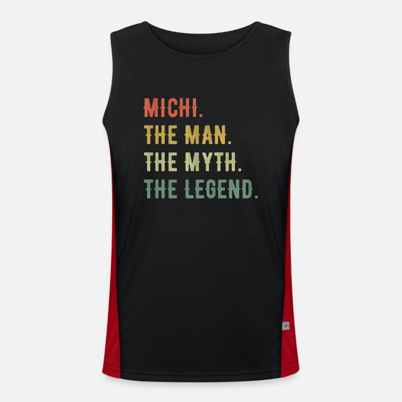 Michael Michi First name Short form Man Myth Legend Men's Functional Contrast Tank Top 