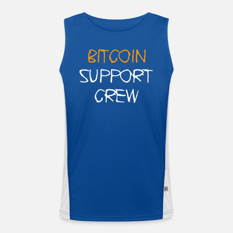 Bitcoin Support Crew Design Funktionelles Kontrast-Tank Top für Männer 