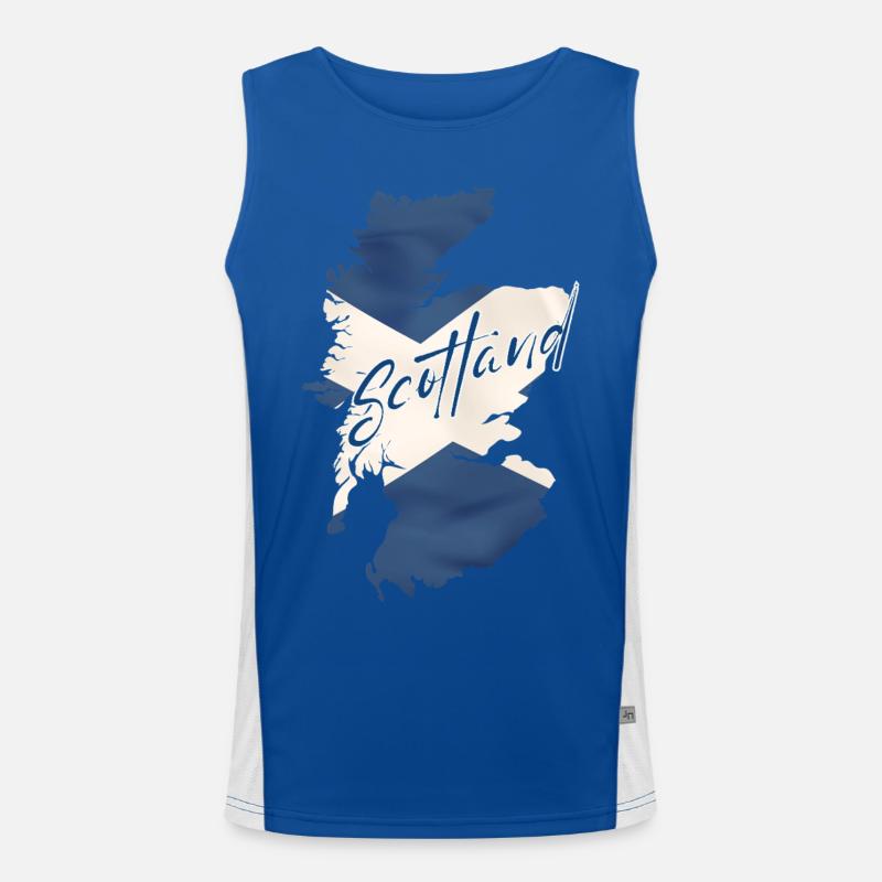 Flagge von Schottland, Schottischer Stolz Funktionelles Kontrast-Tank Top für Männer 