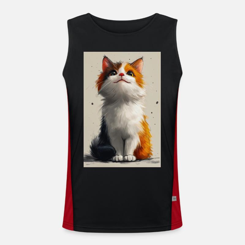 Poster Illustration de Chat mignon Débardeur respirant contrasté Homme 