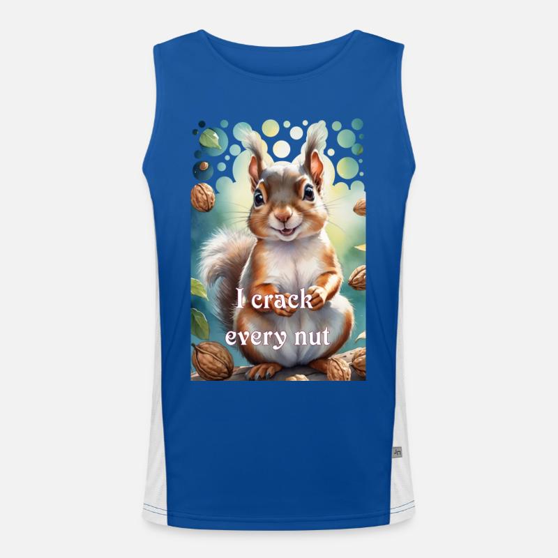 Clever squirrel I crack every nut Men's Functional Contrast Tank Top 