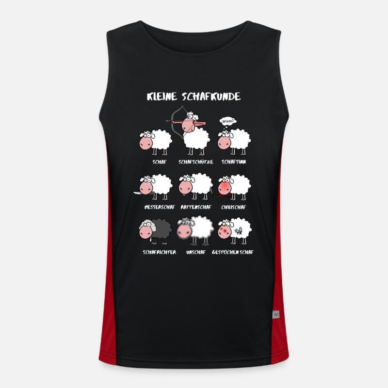 A little sheep knowledge - Men's Functional Contrast Tank Top  - black/red