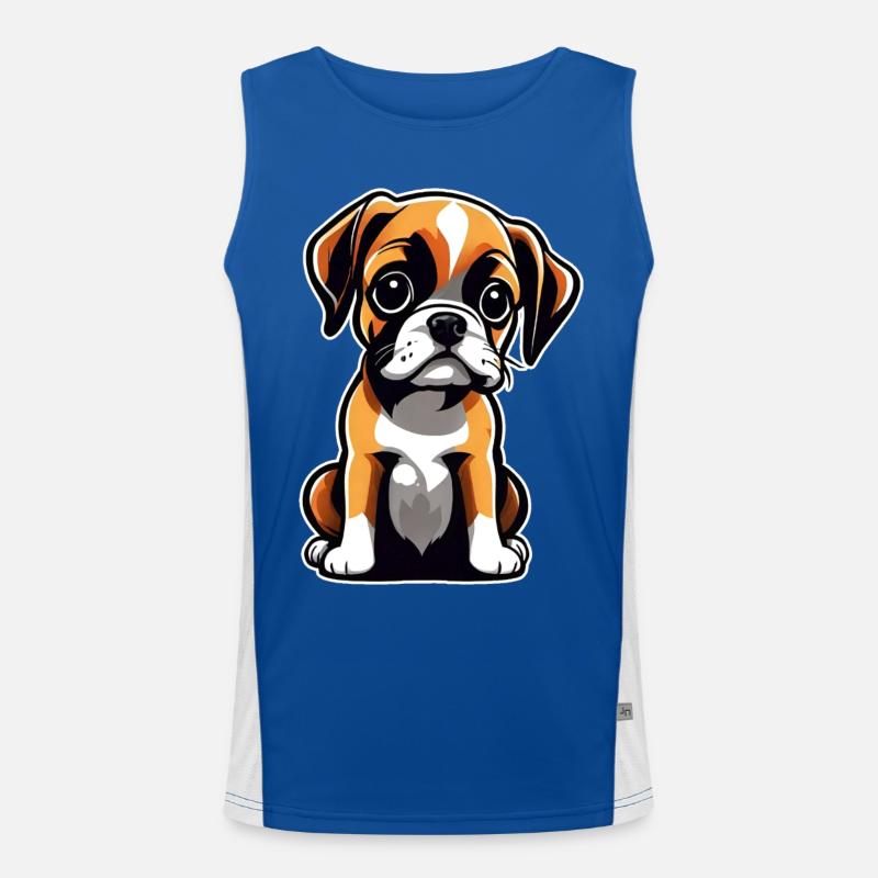 Mignon chien boxer mignon Débardeur respirant contrasté Homme 