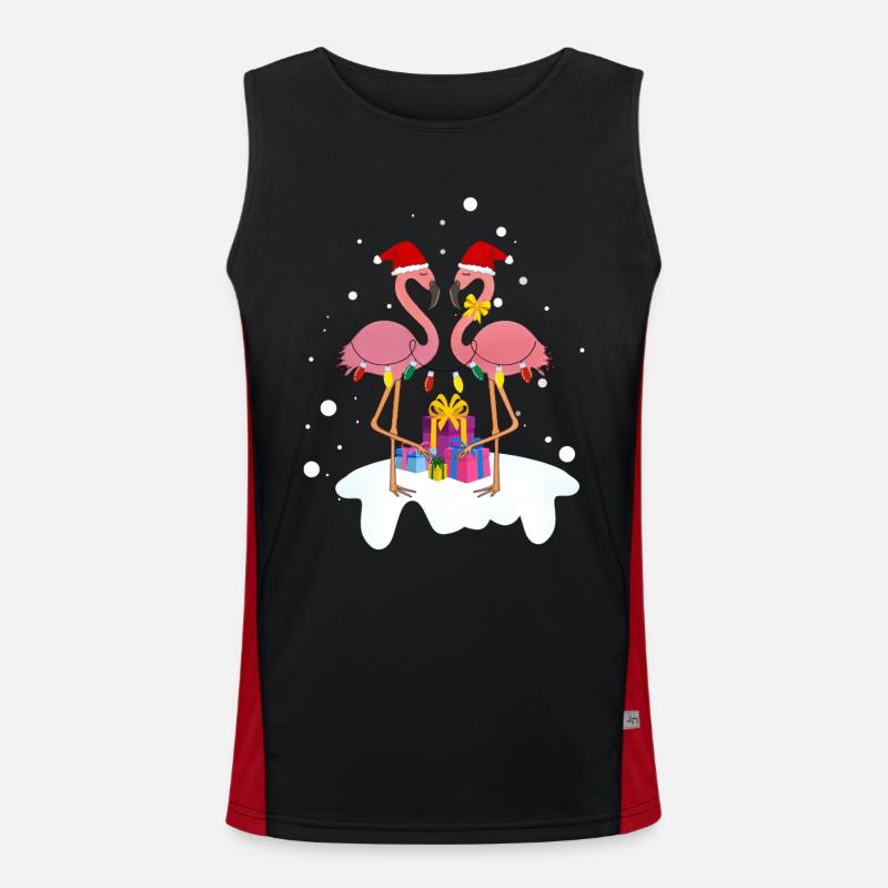 Flamingo-Weihnachten. Weihnachtsgeschenk Funktionelles Kontrast-Tank Top für Männer 