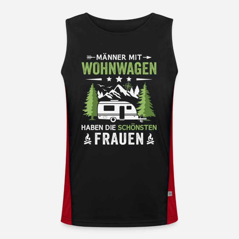 Camping Männer mit Wohnwagen Camper Funktionelles Kontrast-Tank Top für Männer 