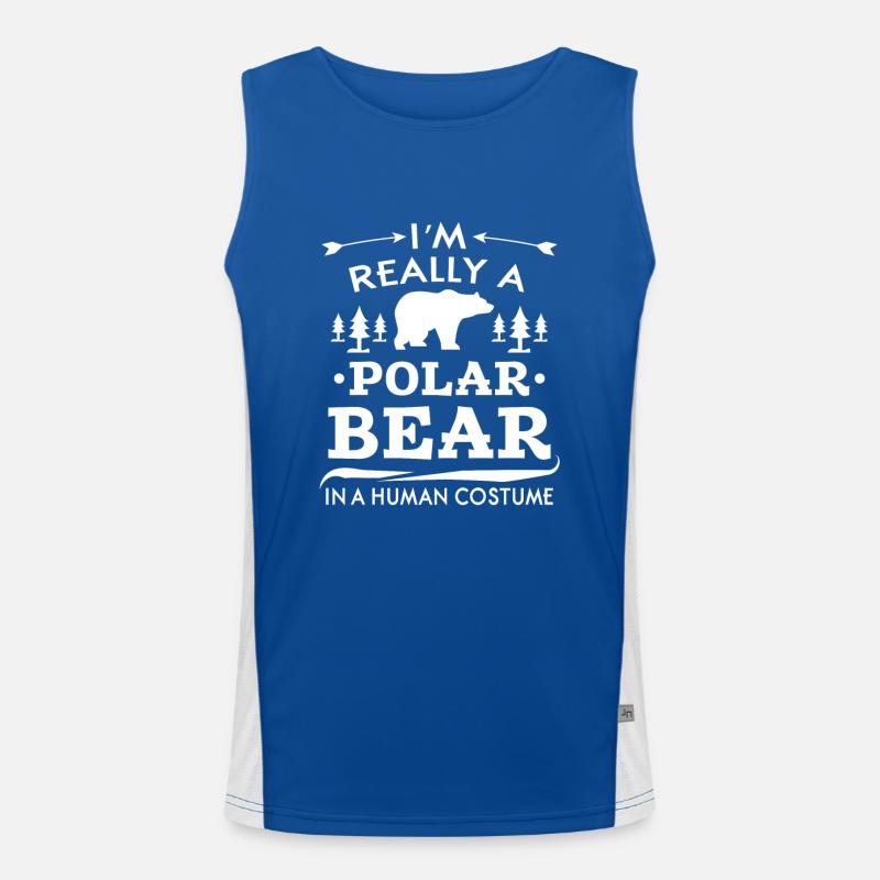 I'm really a Polar Bear in a human costume Funktionelles Kontrast-Tank Top für Männer 